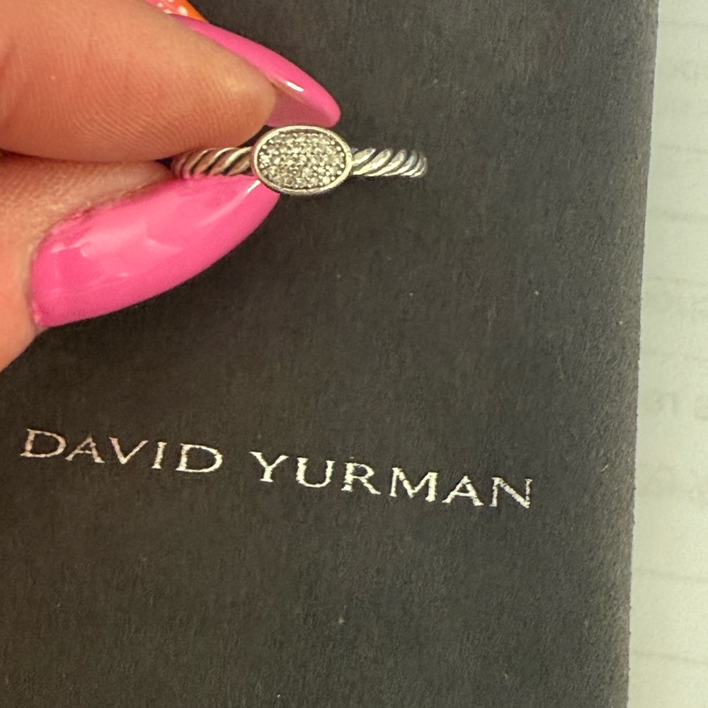 David Yurman Silver and Diamond Ring - Picture 2 of 3